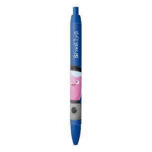 Cute happy food blender kitchen appliance cartoon black ink pen