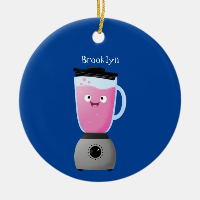 Cute happy food blender kitchen appliance cartoon ceramic ornament (Front)