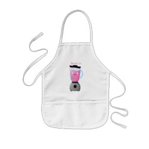 Cute happy food blender kitchen appliance cartoon kids apron