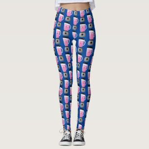 Cute happy food blender kitchen appliance cartoon leggings