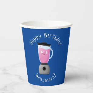 Cute happy food blender kitchen appliance cartoon paper cups
