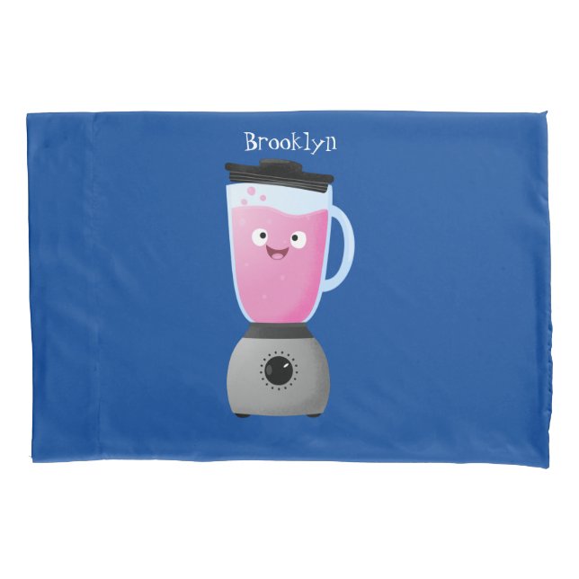Cute happy food blender kitchen appliance cartoon pillowcase (Front)