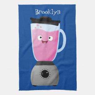 Cute happy food blender kitchen appliance cartoon towel