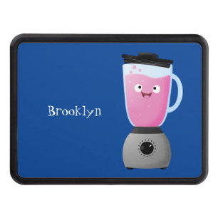 Cute happy food blender kitchen appliance cartoon trailer hitch cover