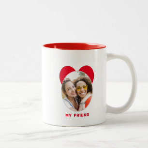 Cute Happy Friendship Day BEST FRIEND PHOTO Two-Tone Coffee Mug