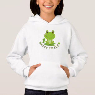 Cute Happy Frog Keep Smile Girls' Hoodie 