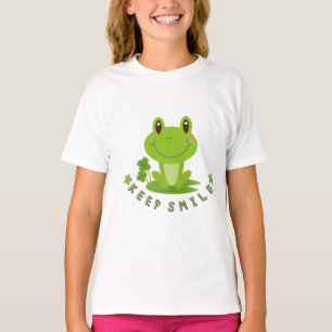 Cute Happy Frog Keep Smile Girls T-Shirt