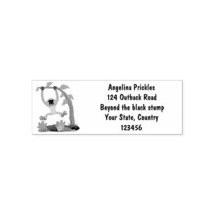 Cute happy gibbon ape cartoon illustration self-inking stamp
