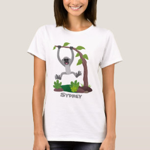 Cute happy gibbon ape cartoon illustration T-Shirt