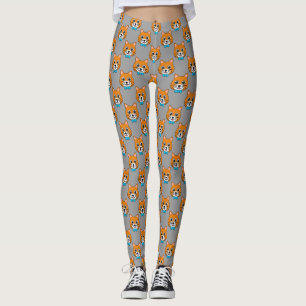 Cute Happy Ginger Cat with Papillon Leggings