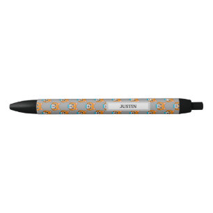 Cute Happy Ginger Cat with Papillon   Personalize Black Ink Pen