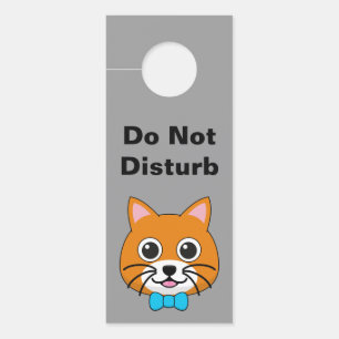 Cute Happy Ginger Cat with Papillon Personalize Door Hanger