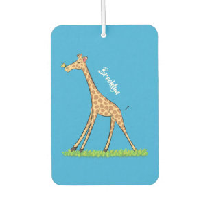 Cute happy giraffe with butterfly cartoon air freshener
