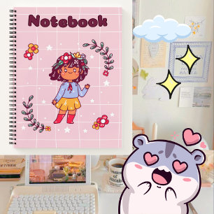 Cute happy girl 💗✨ notebook