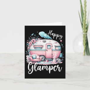 Cute Happy Glamper Caravan Camping Glamping Card