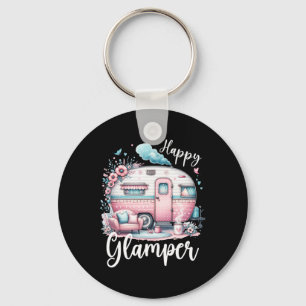 Cute Happy Glamper Caravan Camping Glamping Keychain