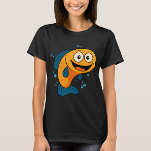 Cute Happy Goldfish – Cartoon Animal Ocean Desig T-Shirt