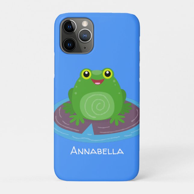 Cute happy green frog cartoon illustration Case-Mate iPhone case (Back)