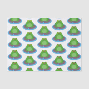 Cute happy green frog cartoon illustration tissue paper