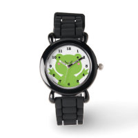 Cute Happy Green Frog Numbered Wrist Watch