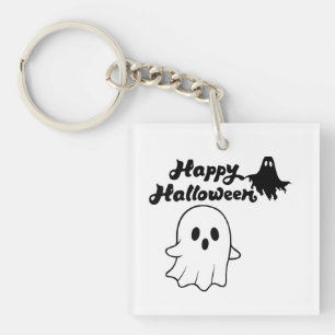 Cute Happy Halloween Ghost Keychain