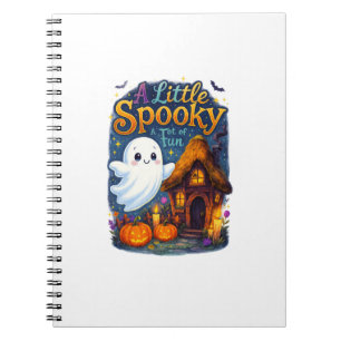 Cute Happy Halloween Ghost – Spooky & Colourful Notebook