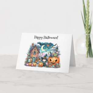 Cute Happy Halloween Kawaii Greeting Card