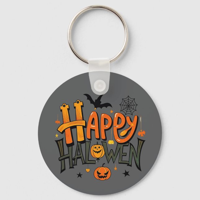 Cute Happy Halloween  Keychain (Front)