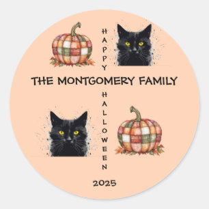 Cute Happy Halloween Personalized Classic Round Sticker