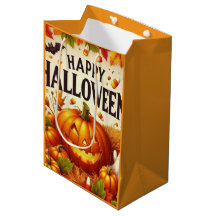 Cute Happy Halloween Pumpkin and Ghost Gift Tote B