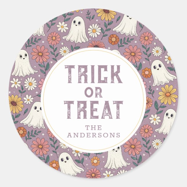 Cute Happy Halloween Round Stickers (Front)