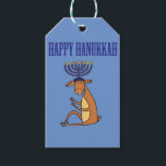 Cute Happy Hanukkah Reindeer Cartoon Gift Tags<br><div class="desc">Funny cool Happy Hanukkah cartoon with reindeer who has Menorah candles and antlers is humourous and delightful for celebrating Hanukkah holidays.</div>