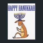 Cute Happy Hanukkah Reindeer Cartoon Holiday Postcard<br><div class="desc">Funny cool Happy Hanukkah cartoon with reindeer who has Menorah candles and antlers is humourous and delightful for celebrating Hanukkah holidays.</div>