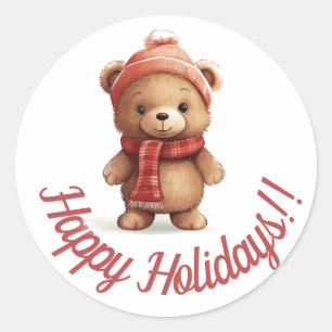 Cute happy holiday stickers