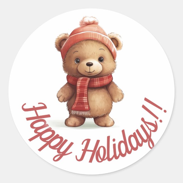 Cute happy holiday stickers (Front)