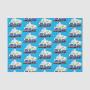 Cute happy ice cream truck cartoon tissue paper