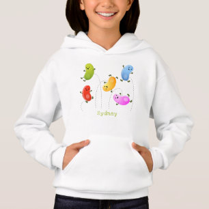 Cute happy jellybeans jumping cartoon illustration