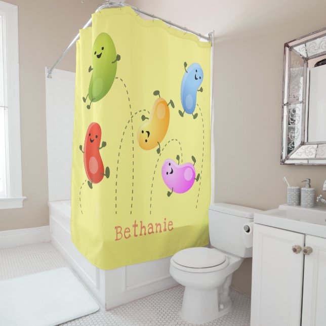 Cute happy jellybeans jumping cartoon illustration (In Situ)