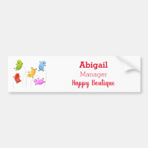 Cute happy jellybeans jumping cartoon illustration bumper sticker