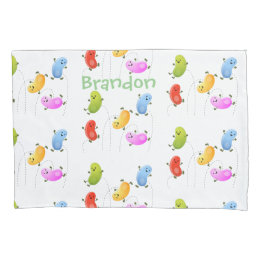 Cute happy jellybeans jumping cartoon illustration pillowcase