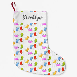 Cute happy jellybeans jumping cartoon illustration small christmas stocking