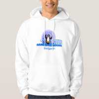 Cute happy jumping penguin cartoon illustration