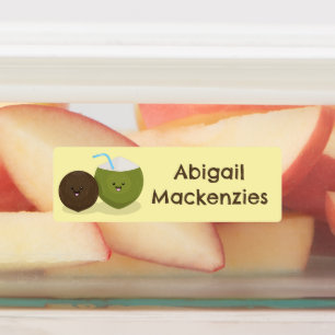 Cute happy kawaii coconuts cartoon personalized 