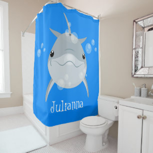 Cute happy kawaii dolphin cartoon