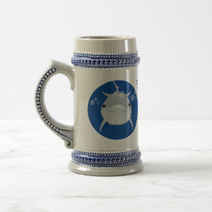 Cute happy kawaii dolphin cartoon beer stein