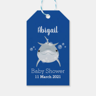 Cute happy kawaii dolphin cartoon gift tags