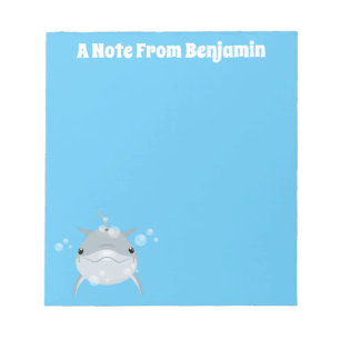 Cute happy kawaii dolphin cartoon illustration notepad