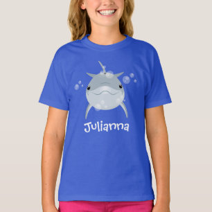 Cute happy kawaii dolphin cartoon illustration T-Shirt