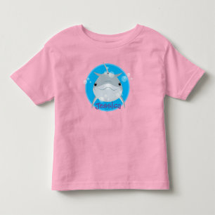 Cute happy kawaii dolphin cartoon illustration toddler t-shirt