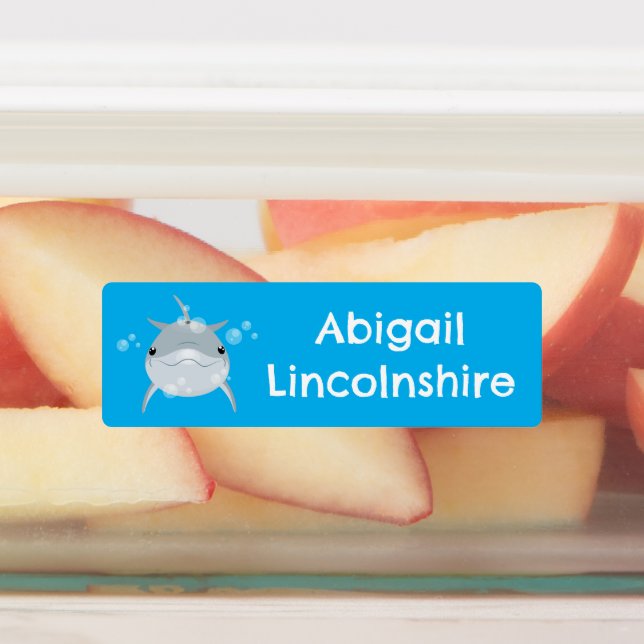 Cute happy kawaii dolphin cartoon personalized (Affixed)